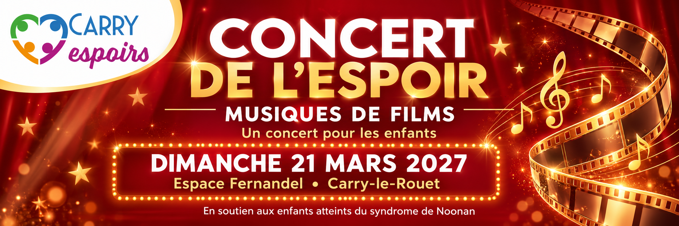 Concert de l'Espoir, musiques de films, dimanche 21 mars, cinéma Fernandel, Carry-le-Rouet